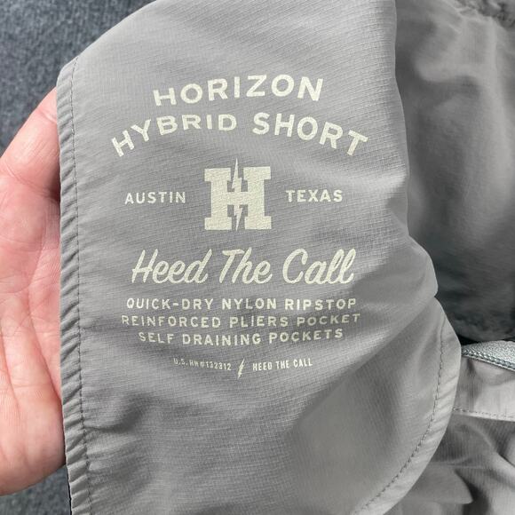 Howler Bros Horizon Hybrid Shorts Men's 28 Gray Zip Drawstring Casual Trail - Picture 12 of 14